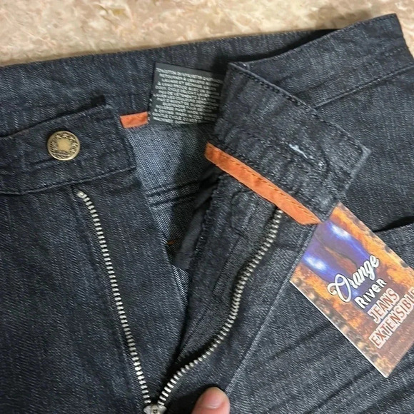Y2K, VTG, ORANGE RIVER ,NWT men black jeans 40x33,relax fit ,zipper TOM STYLE - Picture 12 of 14